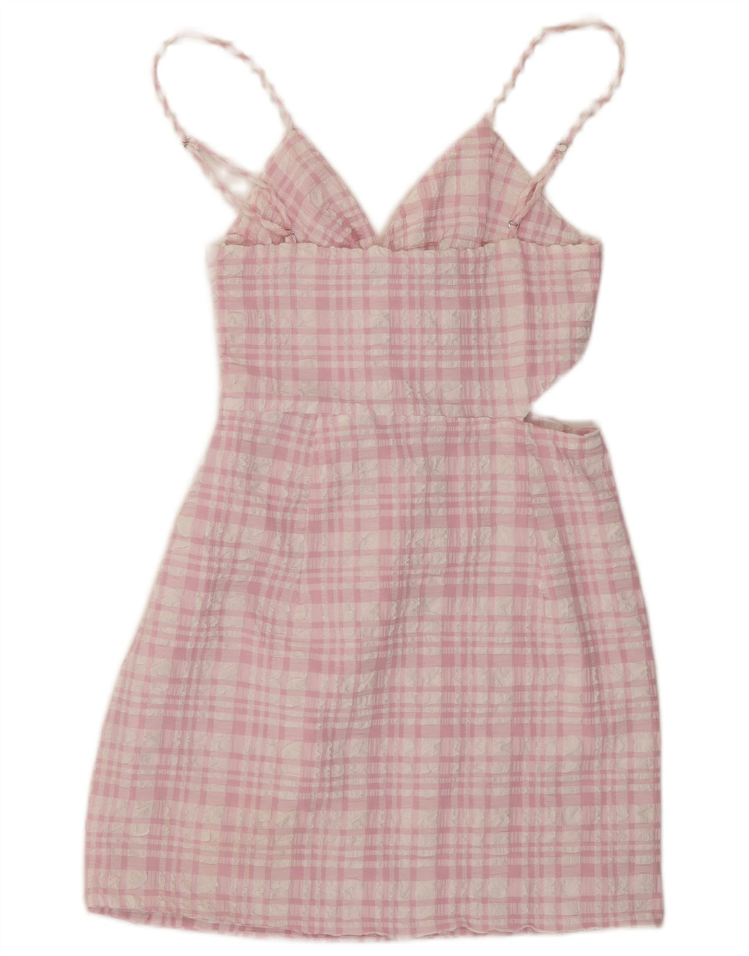 Zara Damen Sommerkleid mit Ausschnitten, Gr. 8, klein, rosa kariert