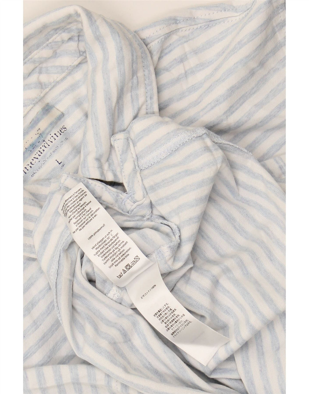 VINEYARD VINES Poloshirt für Jungen, 15–16 Jahre, groß, weiß gestreift, Baumwolle