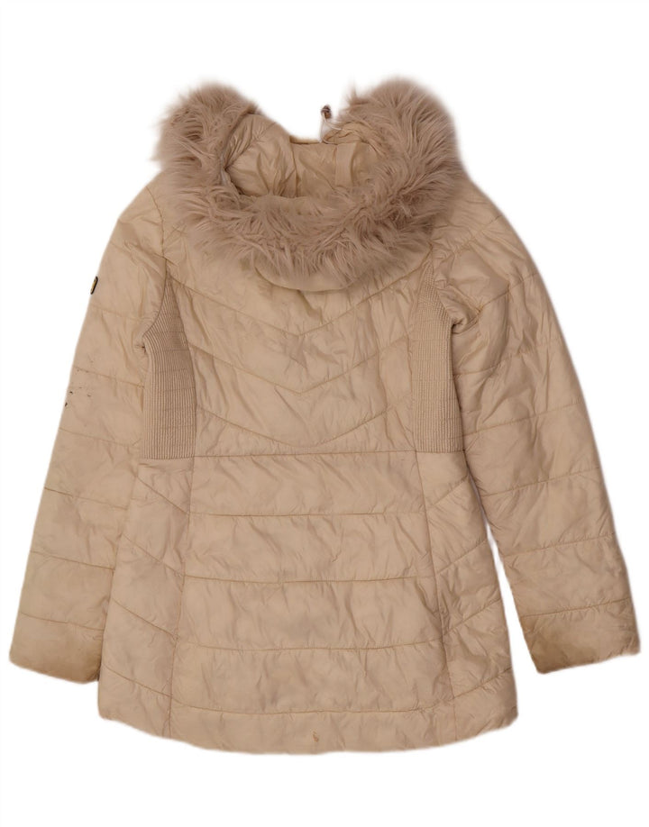 Barbour Wattierter Damenmantel mit Kapuze, UK 10, Small, Beige, Polyamid