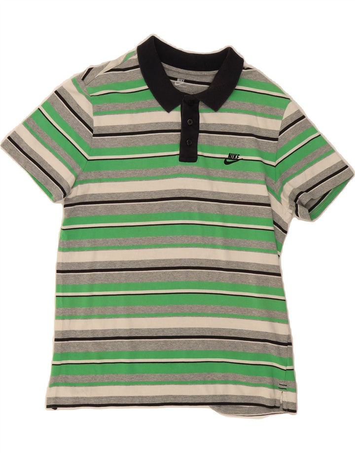 NIKE Mens Polo Shirt UK 39/41 Medium Multicoloured Striped Cotton Vintage Nike and Second-Hand Nike from Messina Hembry 