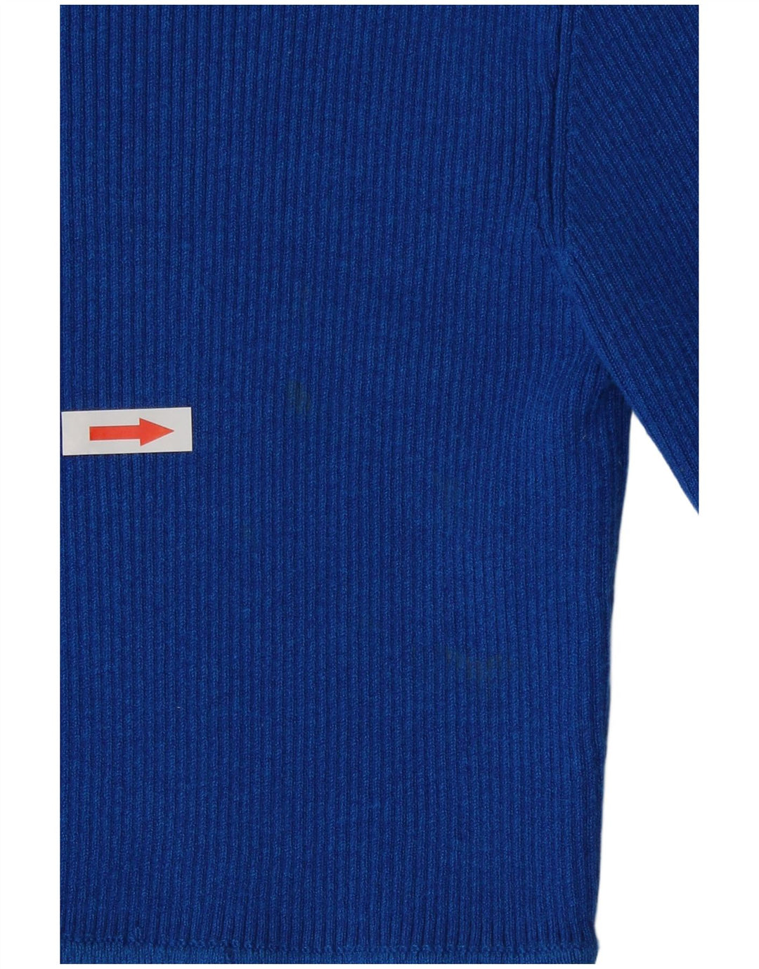 Zara Damen Crop Top Langarm UK 8 Small Blaue Viskose