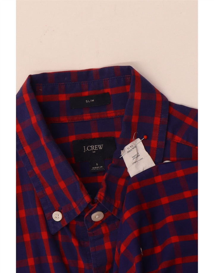 J. Crew Herren-Slim-Hemd, klein, blau kariert, Baumwolle