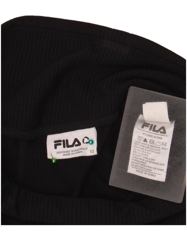 Fila Damen Trainingshose UK 10 Small Schwarz Nylon