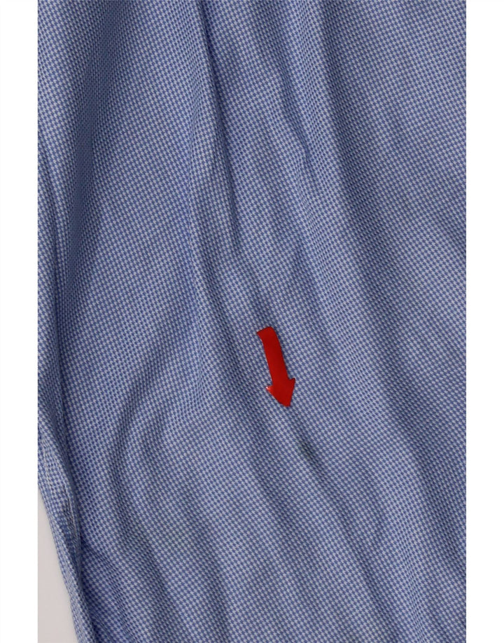 Tommy Hilfiger Herrenhemd Größe 41 16 Große blaue Hahnentritt-Baumwolle