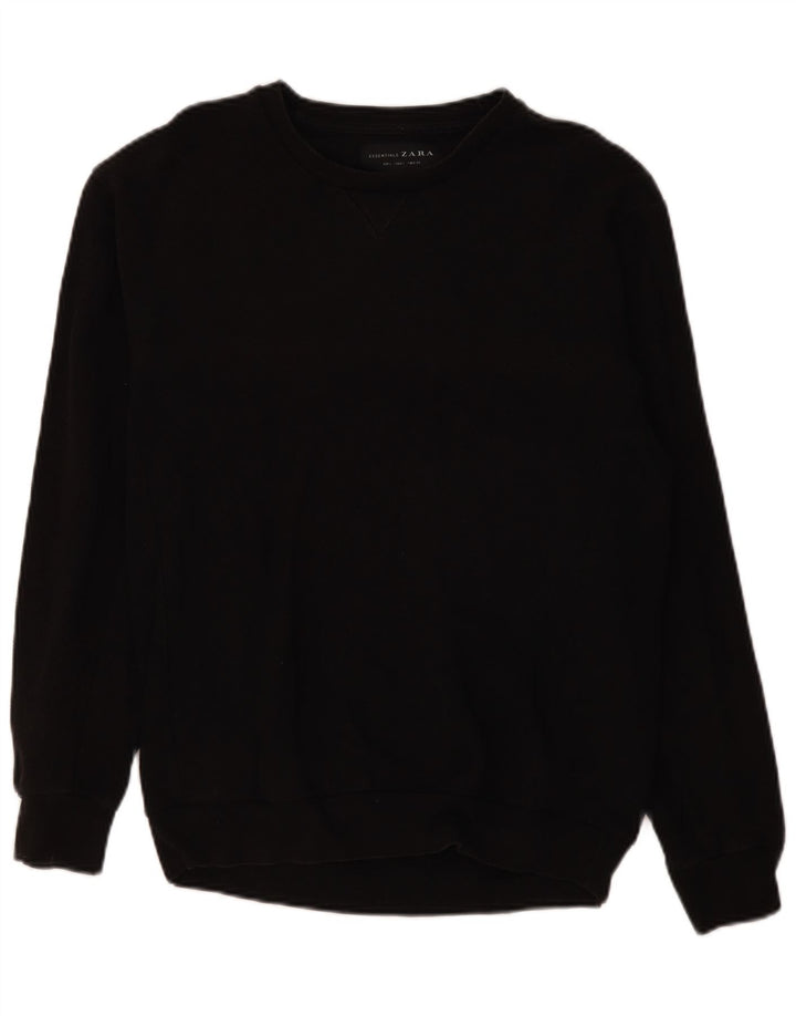 Zara Herren-Sweatshirt-Pullover, große schwarze Baumwolle