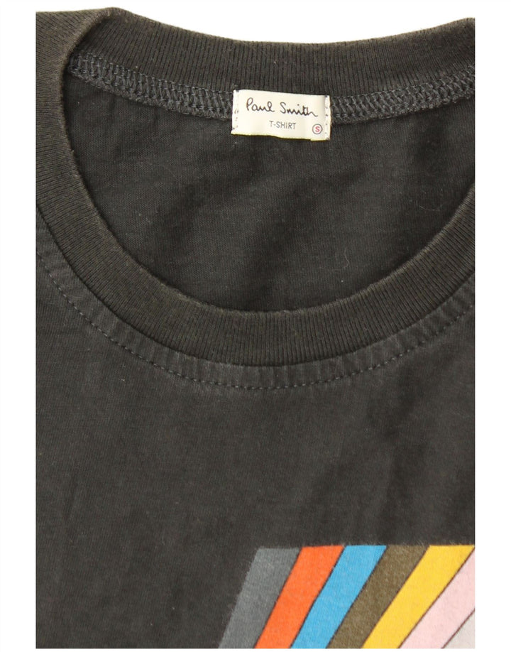 PAUL SMITH Herren-T-Shirt mit Grafik, Größe S, schwarze Baumwolle
