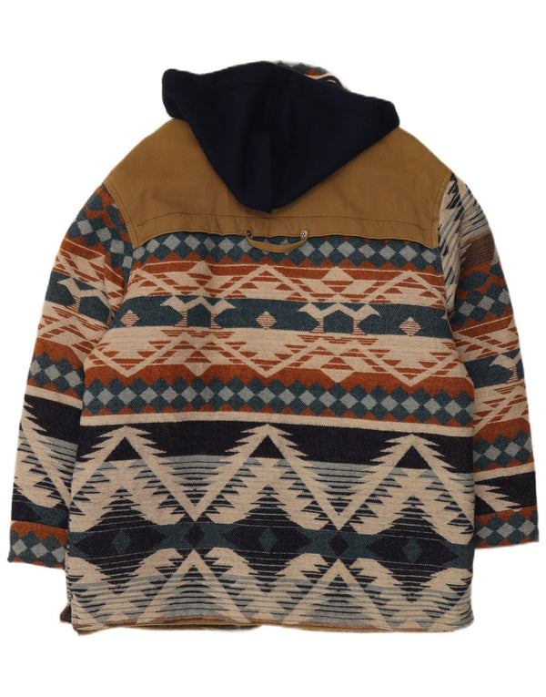 Oil Company Mens Windbreaker Coat UK 40 Large Multicoloured Fair Isle Aztec