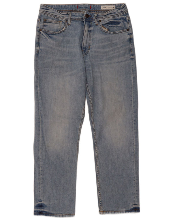 ZARA Damen Straight Jeans EU 38 Small W28 L26 Blau