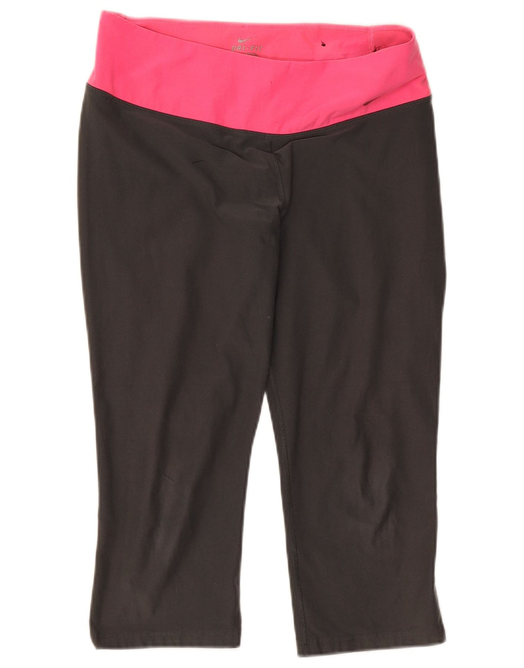 Nike Damen Dri Fit Capri-Leggings UK 12 Mittelgraues Colourblock-Polyester