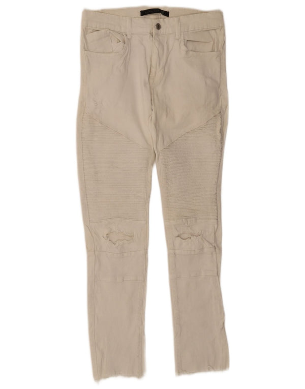 Zara Herren Distressed Skinny Jeans EU 38 Small W30 L29 Weißer Kaschmir
