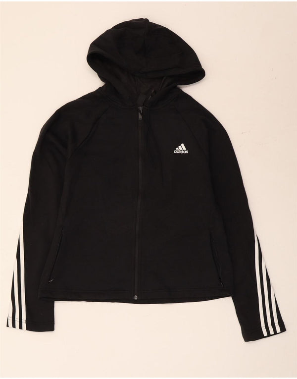 Adidas Damen Zip Hoodie Pullover UK 20/22 XL Schwarz Baumwolle