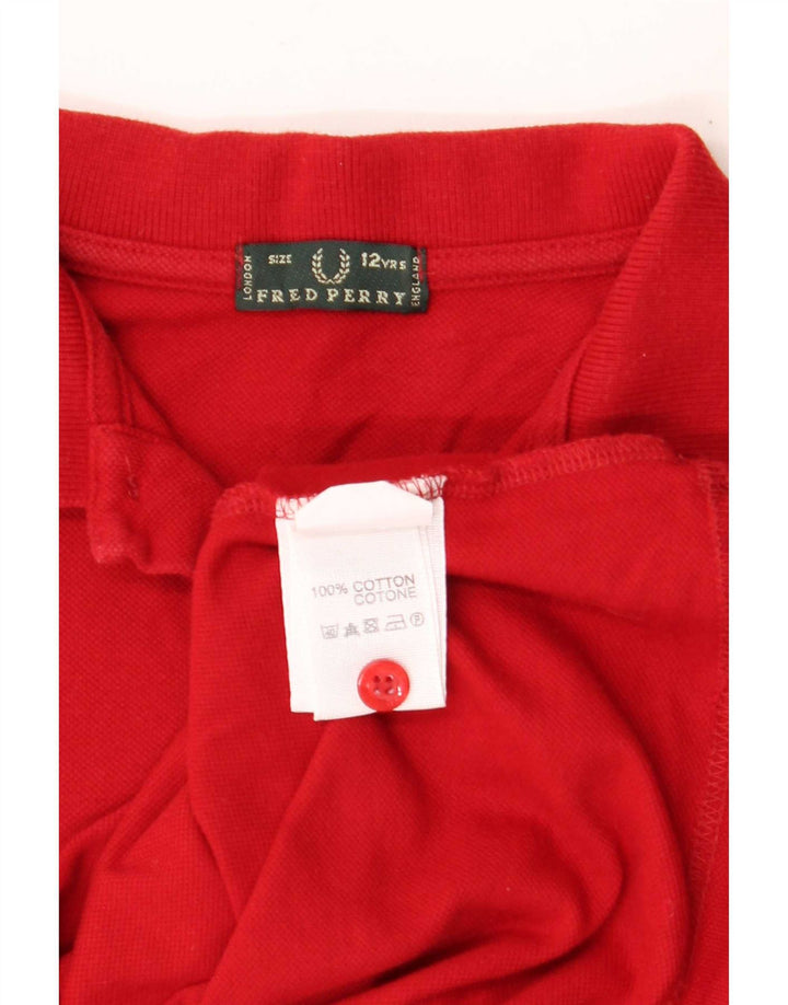 Fred Perry Jungen-Poloshirt, 11–12 Jahre, rote Baumwolle