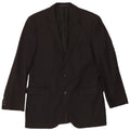 Vintage Damen Blazerjacke mit 2 Knöpfen, US 40, große schwarze Schurwolle