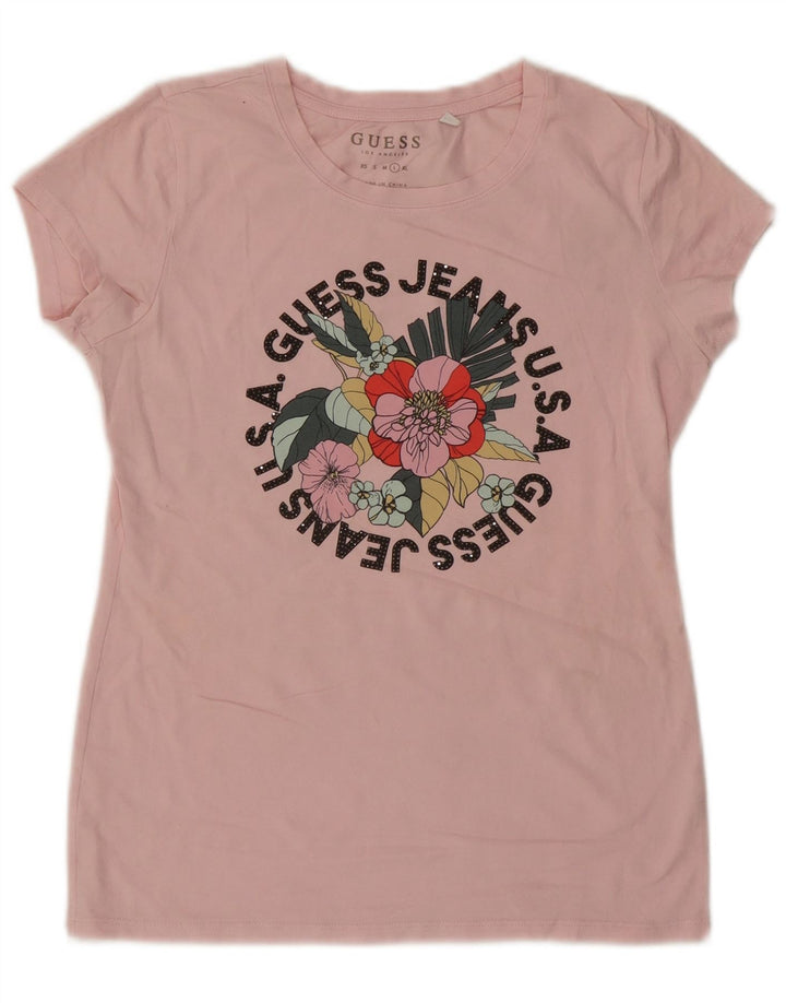 Guess Grafik-T-Shirt für Damen, Gr. 14, Rosa