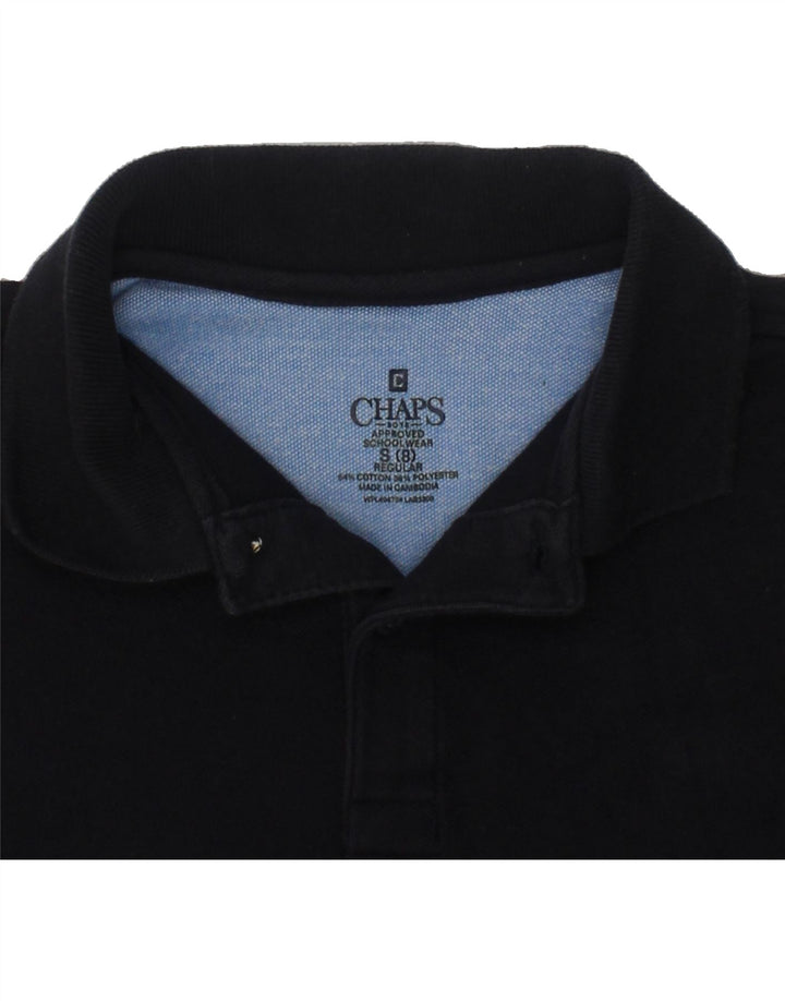 CHAPS Boys Regular Polo Shirt 7-8 Years Small Navy Blue Cotton Vintage Chaps and Second-Hand Chaps from Messina Hembry 