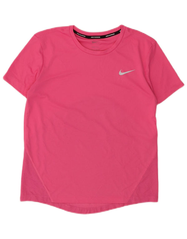 NIKE Damen Dri Fit T-Shirt Top UK 6 XS Rosa Polyester