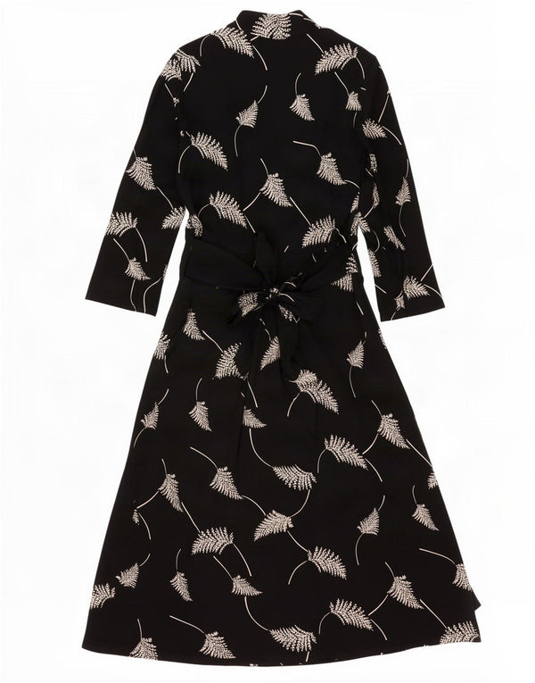 Monsoon Womens 3/4 Sleeve Maxi Dress UK 10 Small Black Floral Viscose