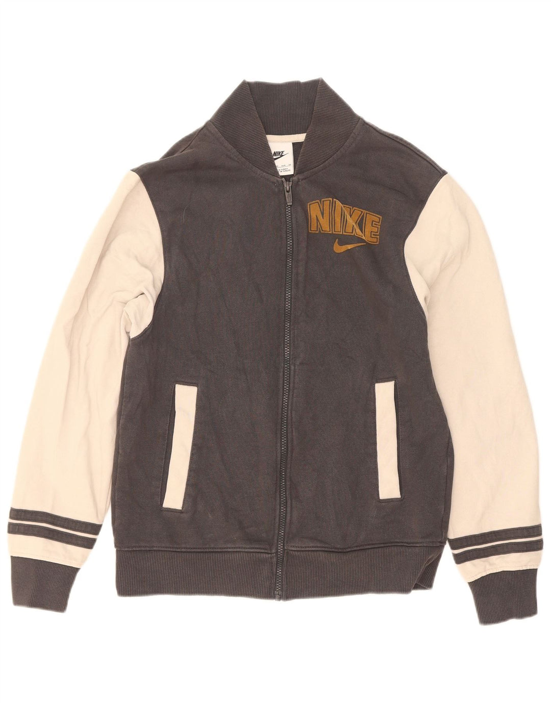 Nike Herren-Trainingsanzugoberteil mit Grafik, XS, graue Farbblock-Baumwolle