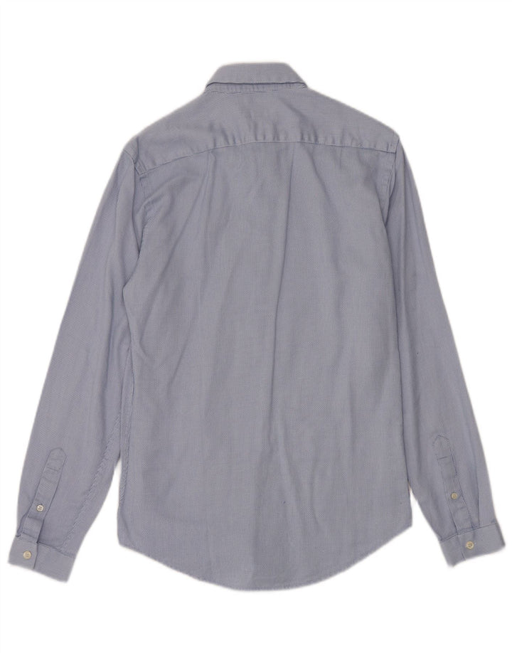Slim-Fit-Hemd für Herren von Zara, klein, blau gepunktet, Baumwolle