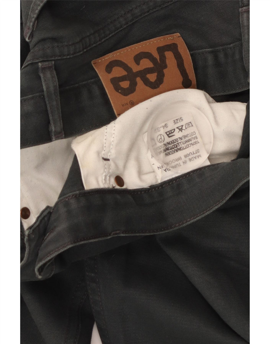 LEE Herren Straight Jeans W34 L32 Graue Baumwolle
