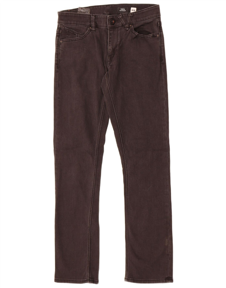 Volcom Herren Vorta Slim Straight Jeans W28 L31 Schwarze Baumwolle