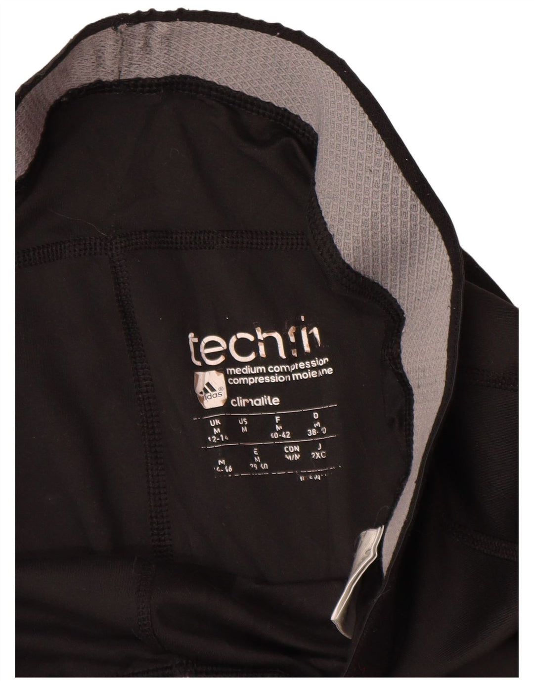 ADIDAS Damen Climalite Leggings UK 12/14 Medium Schwarz Polyester