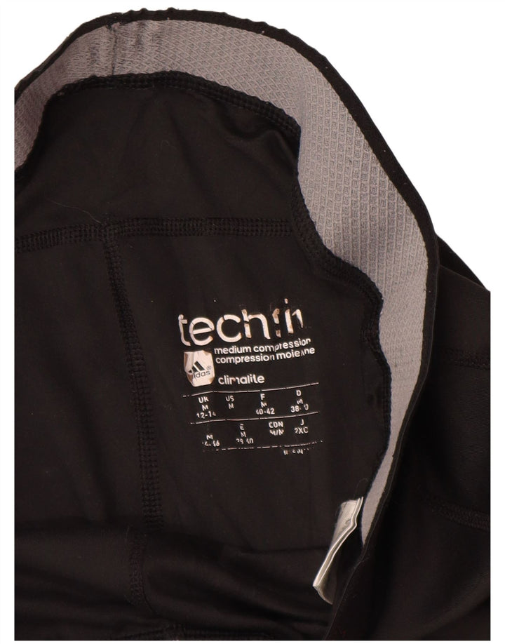 ADIDAS Damen Climalite Leggings UK 12/14 Medium Schwarz Polyester