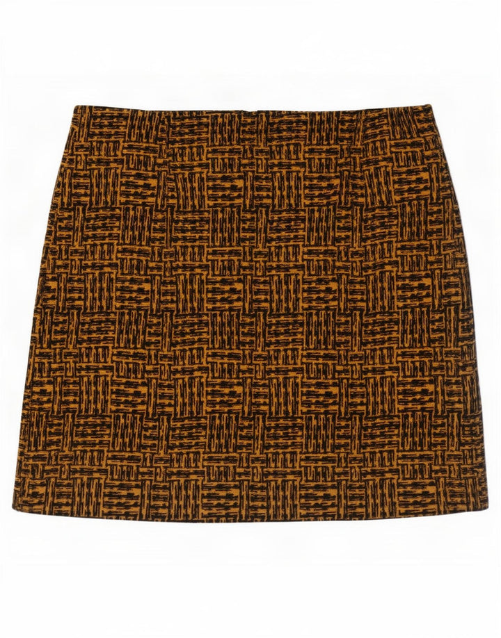 Marks & Spencer Damen Minirock UK 14 Large W36 Braunes geometrisches Polyester