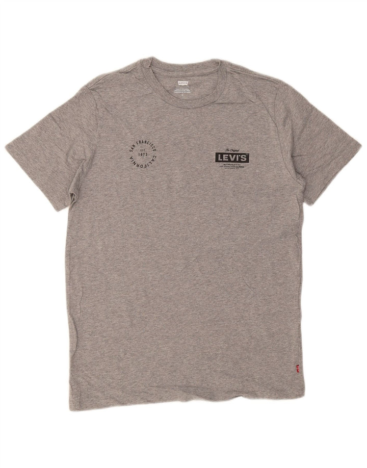 LEVI'S Herren-T-Shirt mit Grafik, mittelgrau gesprenkelte Baumwolle