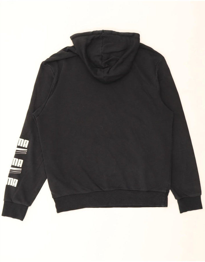 Puma Herren Grafik-Hoodie-Pullover aus mittelschwarzer Baumwolle
