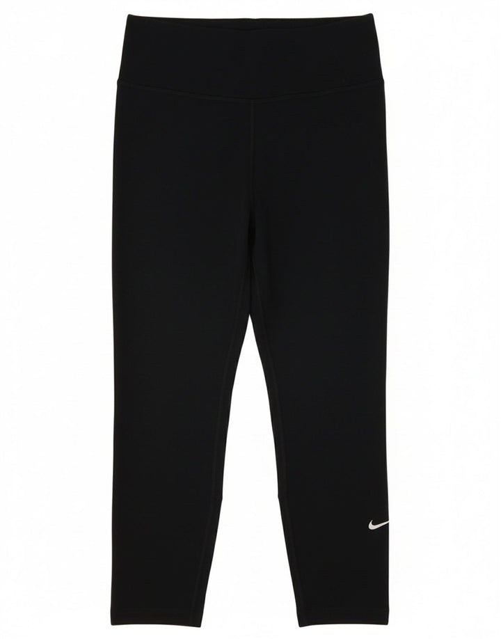 Nike Damen Dri Fit Capri Leggings UK 8 Small Schwarz
