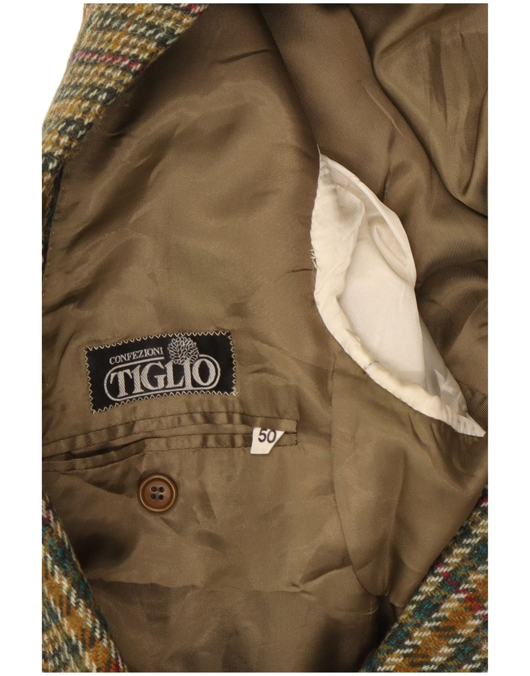 Tiglio Herren-Blazer mit 2 Knöpfen, IT 50, groß, grün kariert