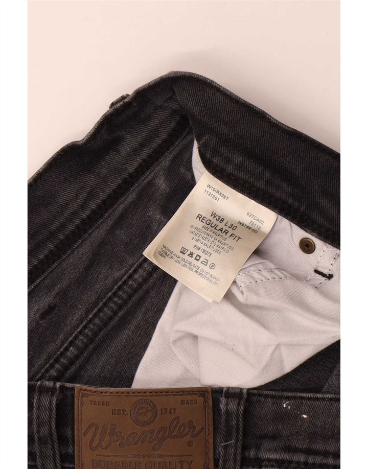 Wrangler Herren-Jeans mit normaler Passform, gerade Passform, W38, L30, schwarze Baumwolle
