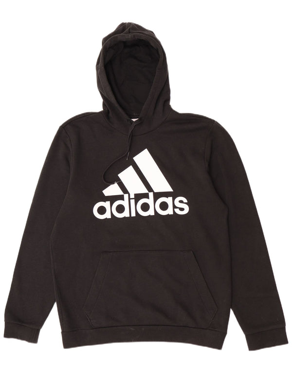 Adidas Herren Graphic Hoodie Pullover Mittelschwarze Baumwolle