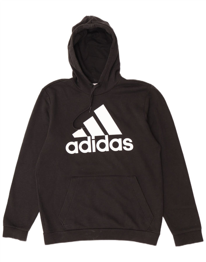 Adidas Herren Graphic Hoodie Pullover Mittelschwarze Baumwolle