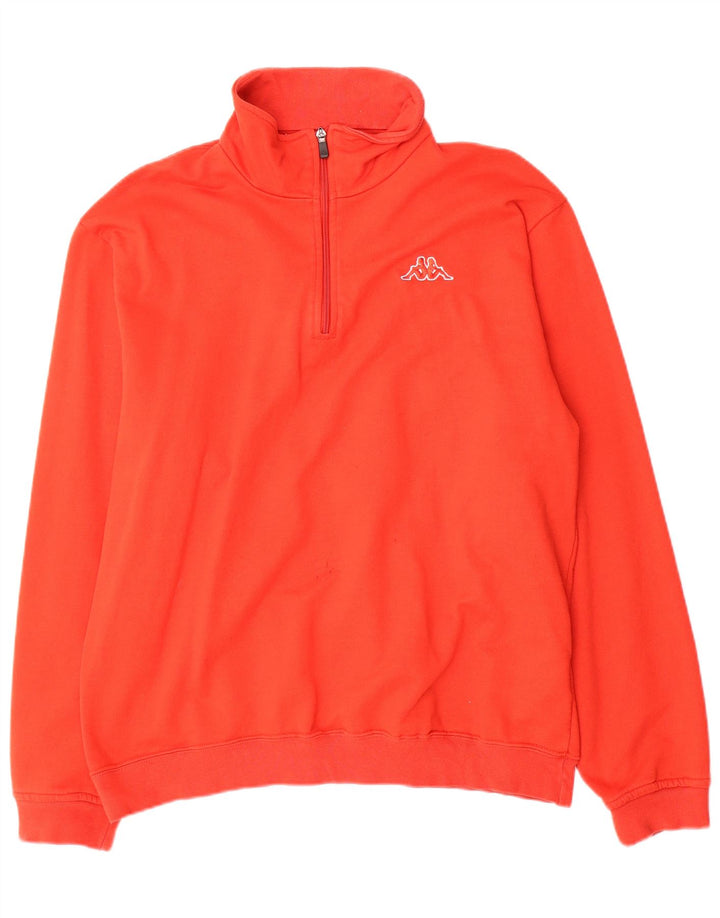 Kappa Herren-Sweatshirt mit Reißverschluss, XL, rote Baumwolle