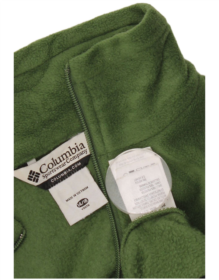 Columbia Fleecejacke für Mädchen, 14–15 Jahre, grünes Polyester