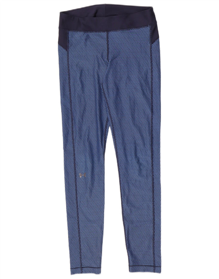 Under Armour Damen-Leggings aus mittelblauem, geometrischem Polyester