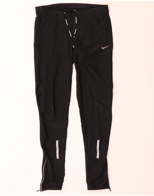 Nike Damen Dri Fit Leggings UK 14 Mittelschwarzes Polyester