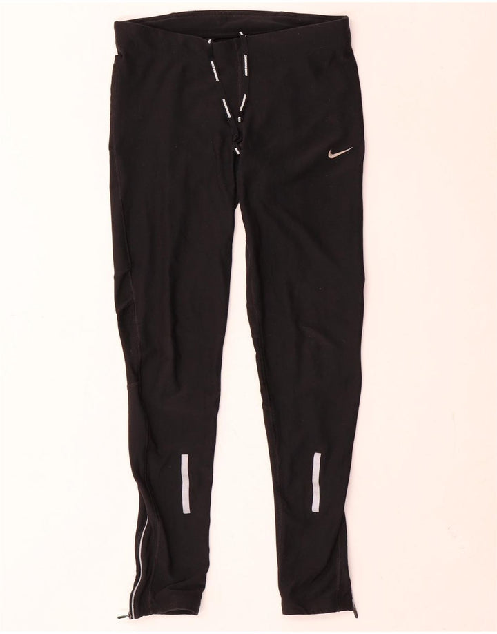 Nike Damen Dri Fit Leggings UK 14 Mittelschwarzes Polyester