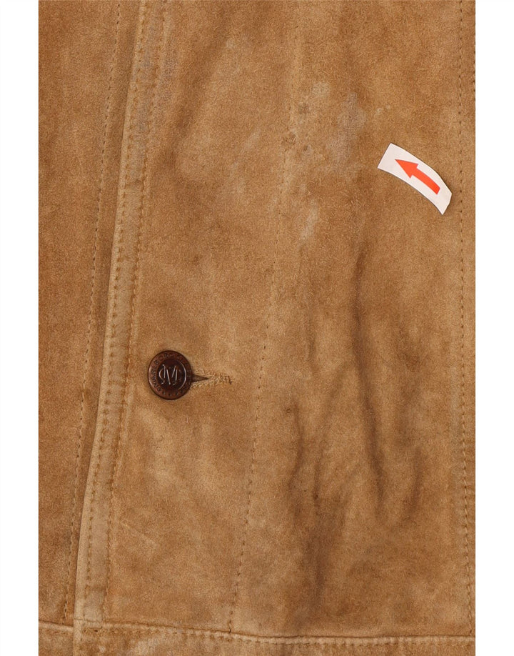 Marlboro Classics Herren Wildlederjacke UK 40 Large Beige Leder
