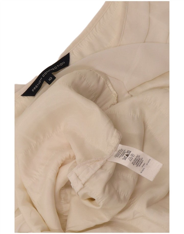 French Connection Damen-Stufenkleid, UK-Größe 40, Größe S, Weiß, Polyester