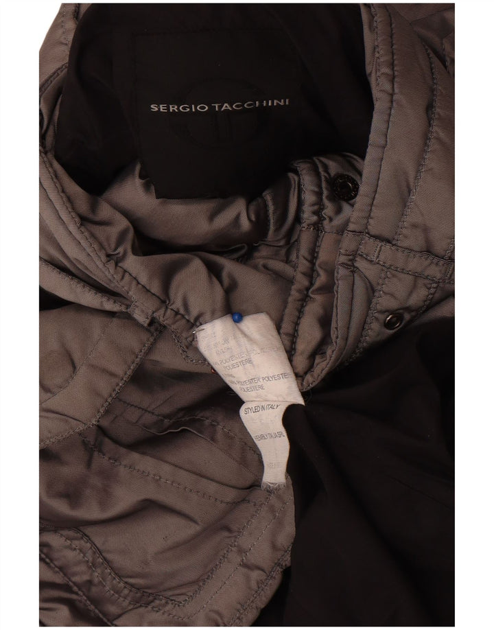 Sergio Tacchini Damen Militärjacke UK 8 Small Graues Nylon