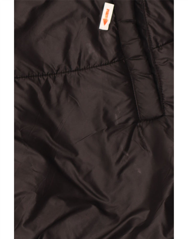 Zara Damen Poncho mit Kapuze, gepolsterte Jacke, Mittelschwarz, Polyester