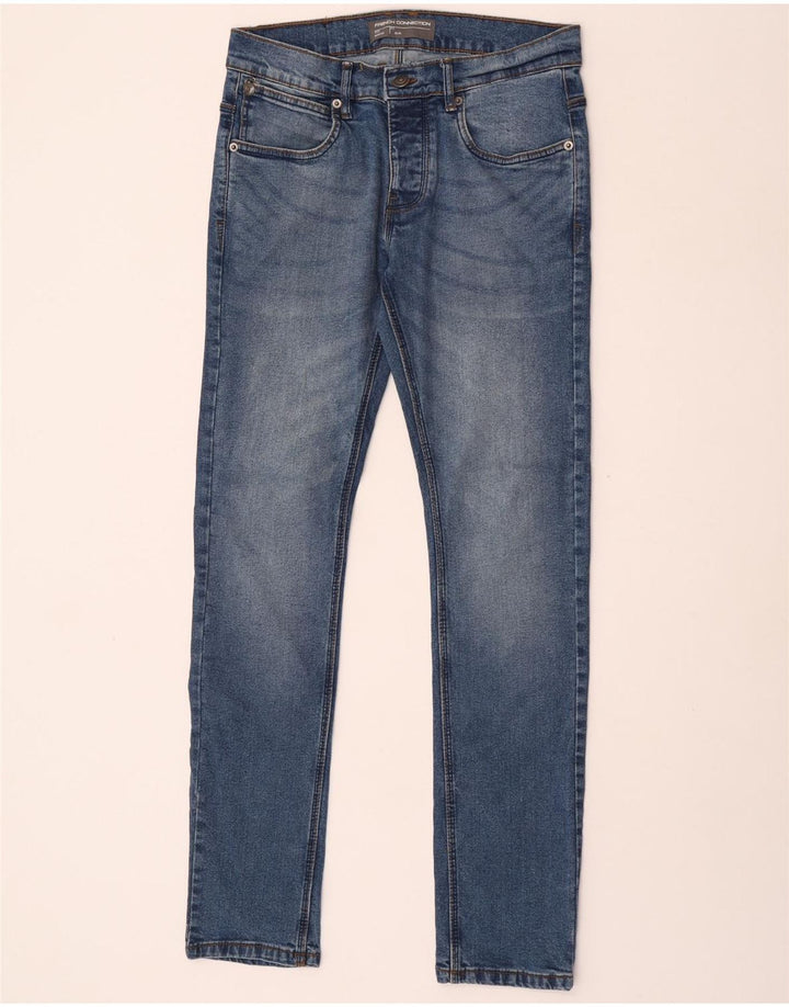 French Connection Herren Slim Jeans W30 L32 Blaue Baumwolle