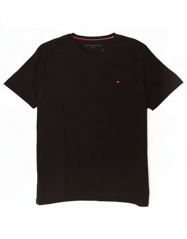 Tommy Hilfiger Herren T-Shirt Top Medium Schwarz Baumwolle
