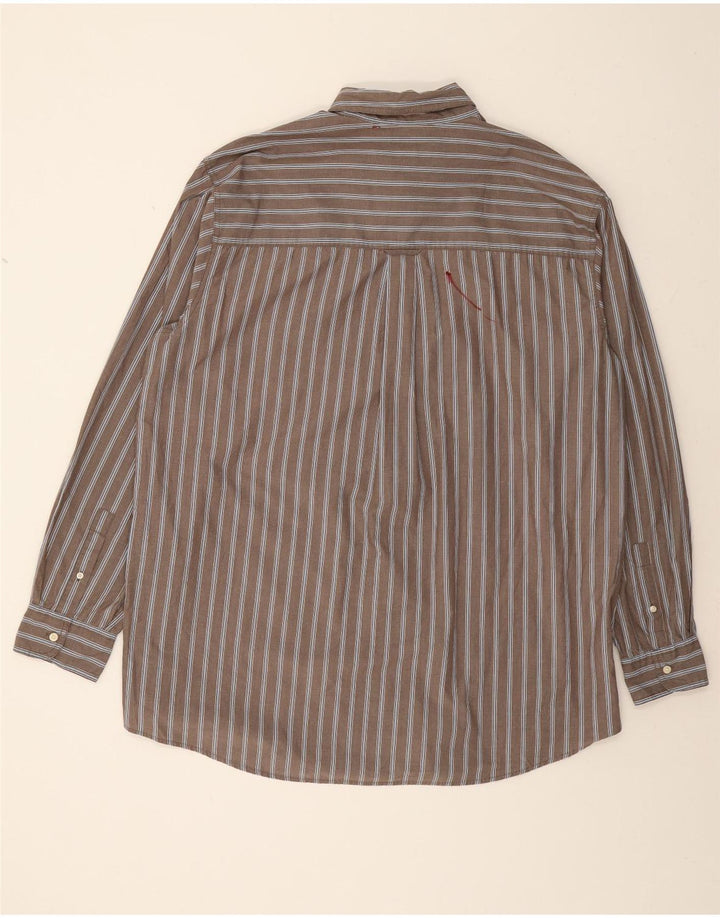 CHAPS Mens Shirt 2XL Grey Striped Cotton Vintage Chaps and Second-Hand Chaps from Messina Hembry 