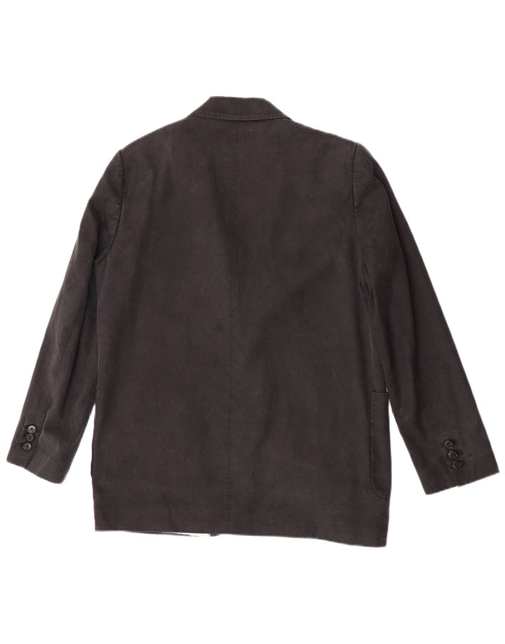 Zara Damen 2-Knopf-Blazerjacke UK 14 NMittelschwarzes Leinen
