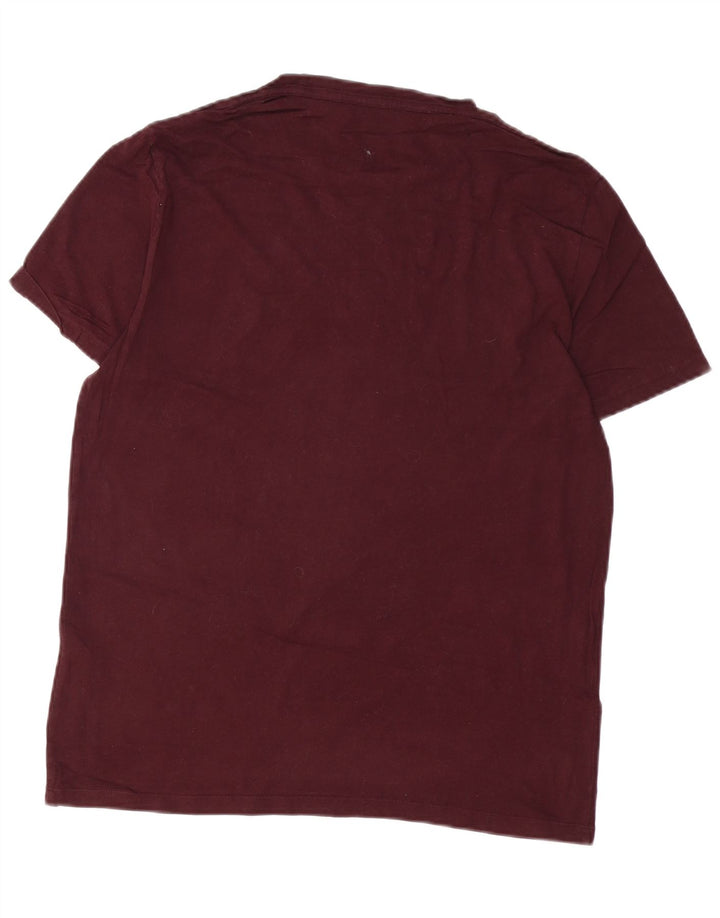 ALL SAINTS Herren T-Shirt Top Medium Burgund Baumwolle