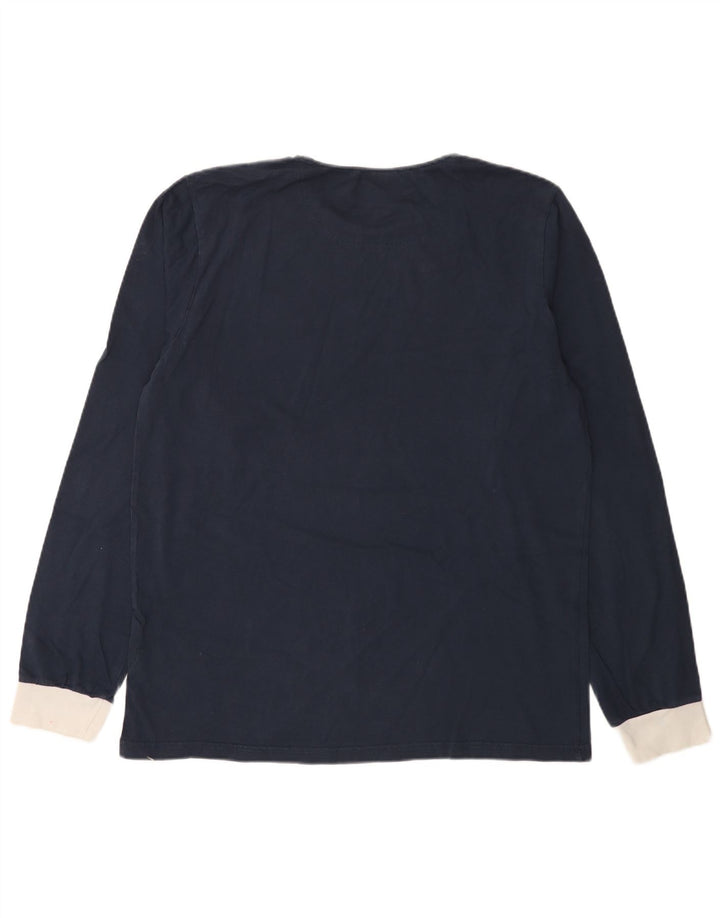 Ellesse Herren-Top, langärmelig, groß, marineblau, Baumwolle